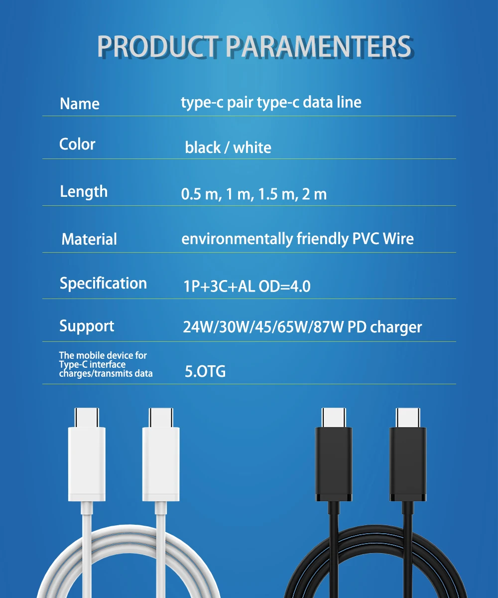 5A 87W USB Type C to Type C PD Cable for Redmi K20 Note 7 Pro Fast Charge Type-C Cable for MacBook Pro Samsung Huawei USB-C Wire