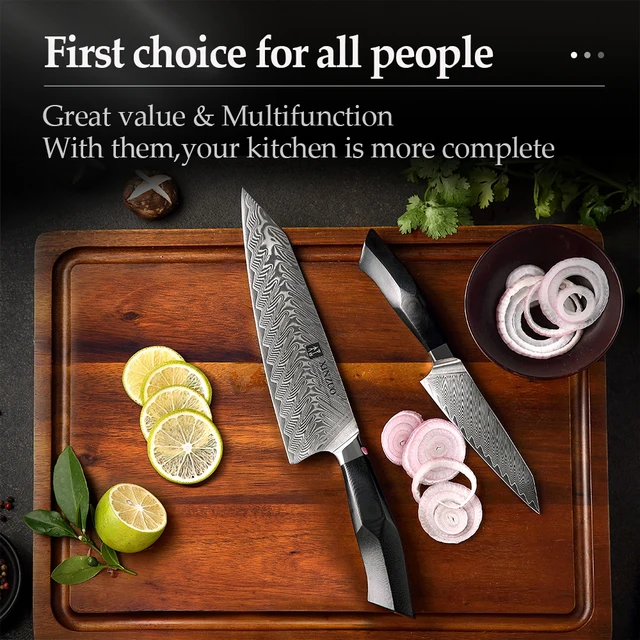 Xinzuo 2Db Késkészlet Damaszkusz Acél Éles Evőeszközök Séf Segédprogram Santoku Kés Új Termék Konyhai Szerszámok Szeletelő Vágó - Image 6