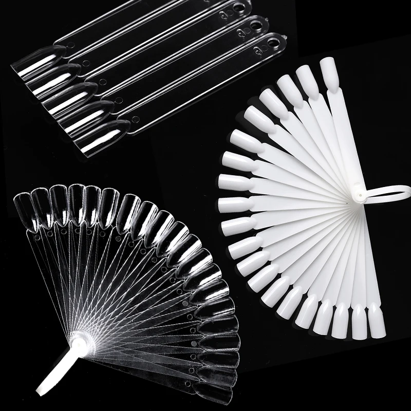 Прозрачные накладные ногти в стиле веера натуральные черные прозрачные палочки