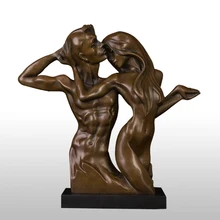 ATLIE бронзы Nouveau античный абстрактный любовник бронзовые статуи парные фигурки современные свадебные украшения страстная любовь