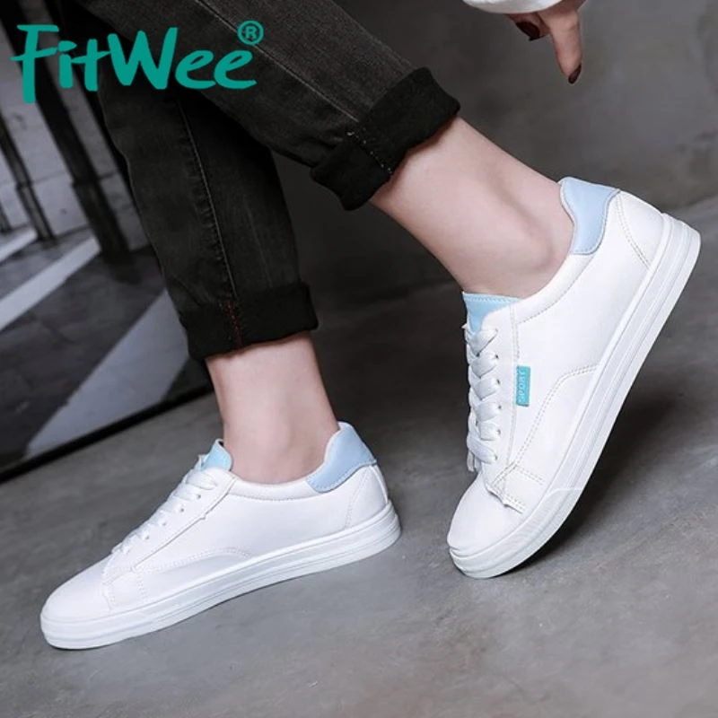 FITWEE Women Vulcanized Shoes Sneakers Outdoor Casual Ladies Classics Round Toe Flat Size 35-40 | Обувь
