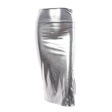 Весенняя и Летняя женская одежда, модная повседневная однотонная женская сумка с высокой талией и разрезом на бедрах, сексуальная Длинная юбка