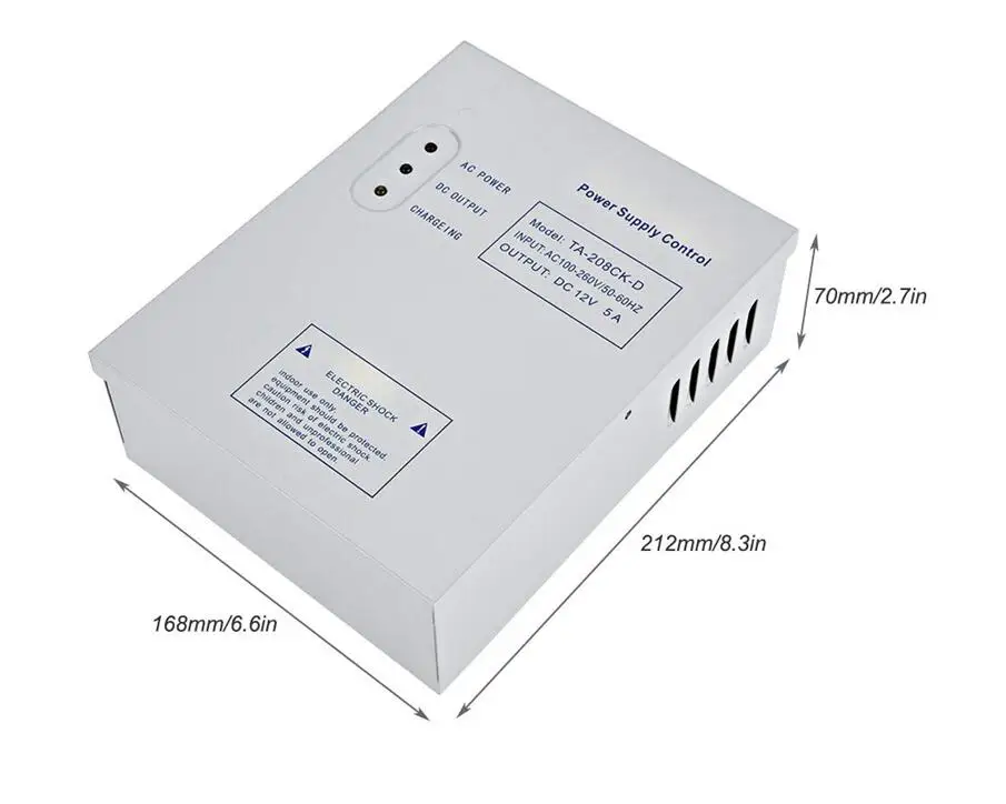 

Door Access Control System Switch Power Supply AC 110~240V Delay Time Max 15 Second Frequency Power DC12V 5A 50W
