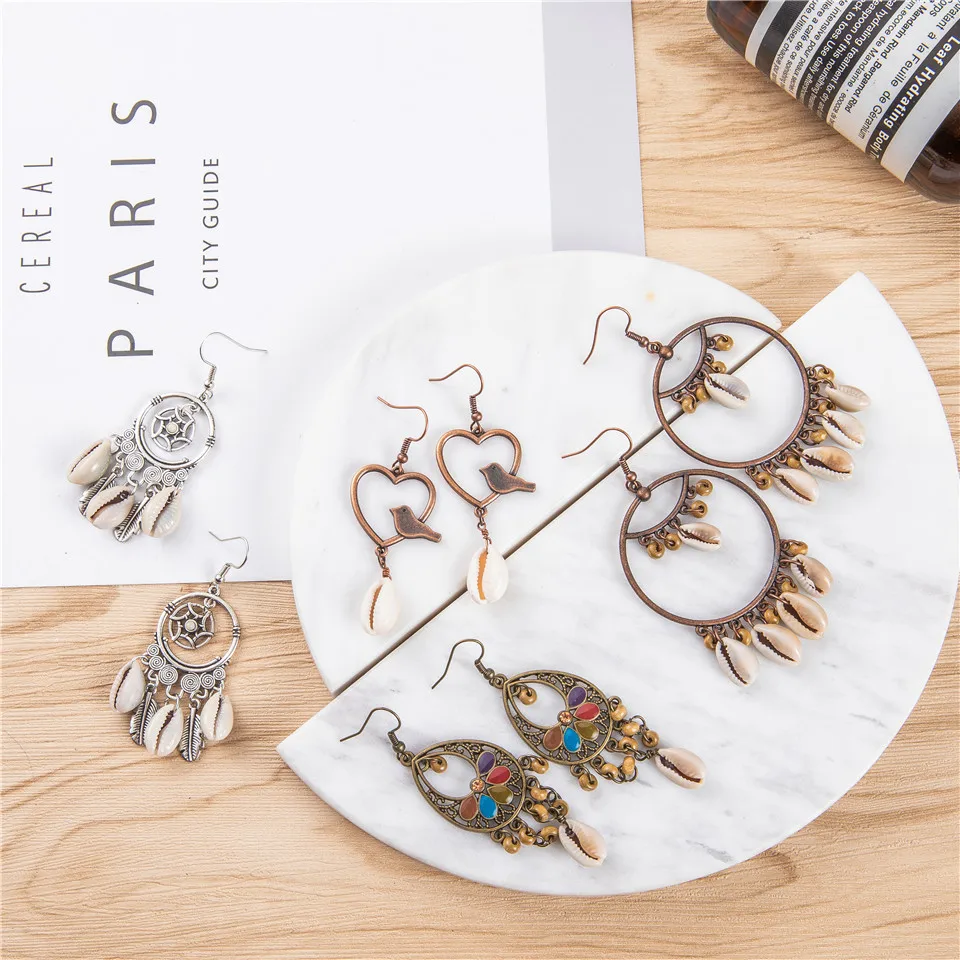 Fashion Sea Shell Earrings Female Trendy Simple Holiday Women Big Round Beach Drop Earrings for Women Elegant Shells Jewelry (3)