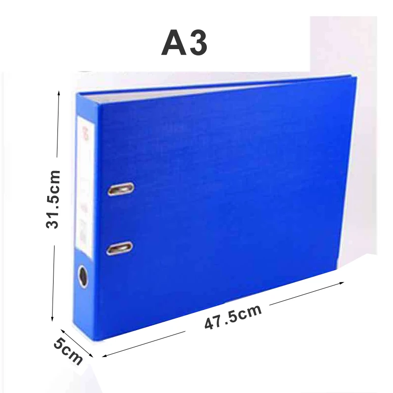MQQ A3 Lever Arch File 2 D-Rings Paper Board Folder Pull Stationery Document Storage Folder (2PCS)