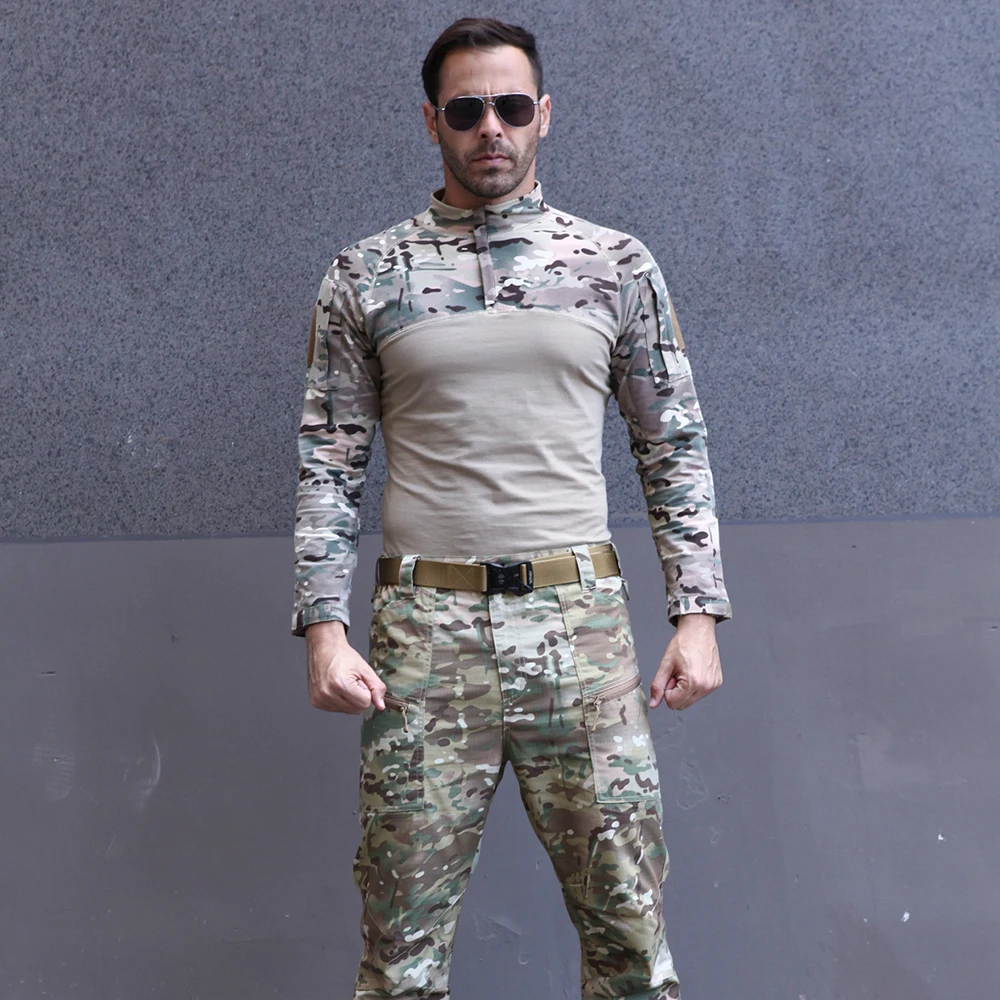 

Knitted Frog Suit Long-sleeved Outdoor Hunting Training Camouflage Suit CS Game Clothes Adventure T-shirt Militar Tactical Vest