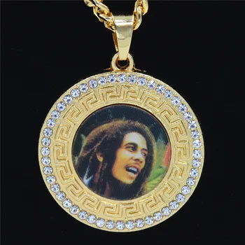 

Jack Pendants Human Portraits embedded Necklace Star Picture Round Pendants Jewelry