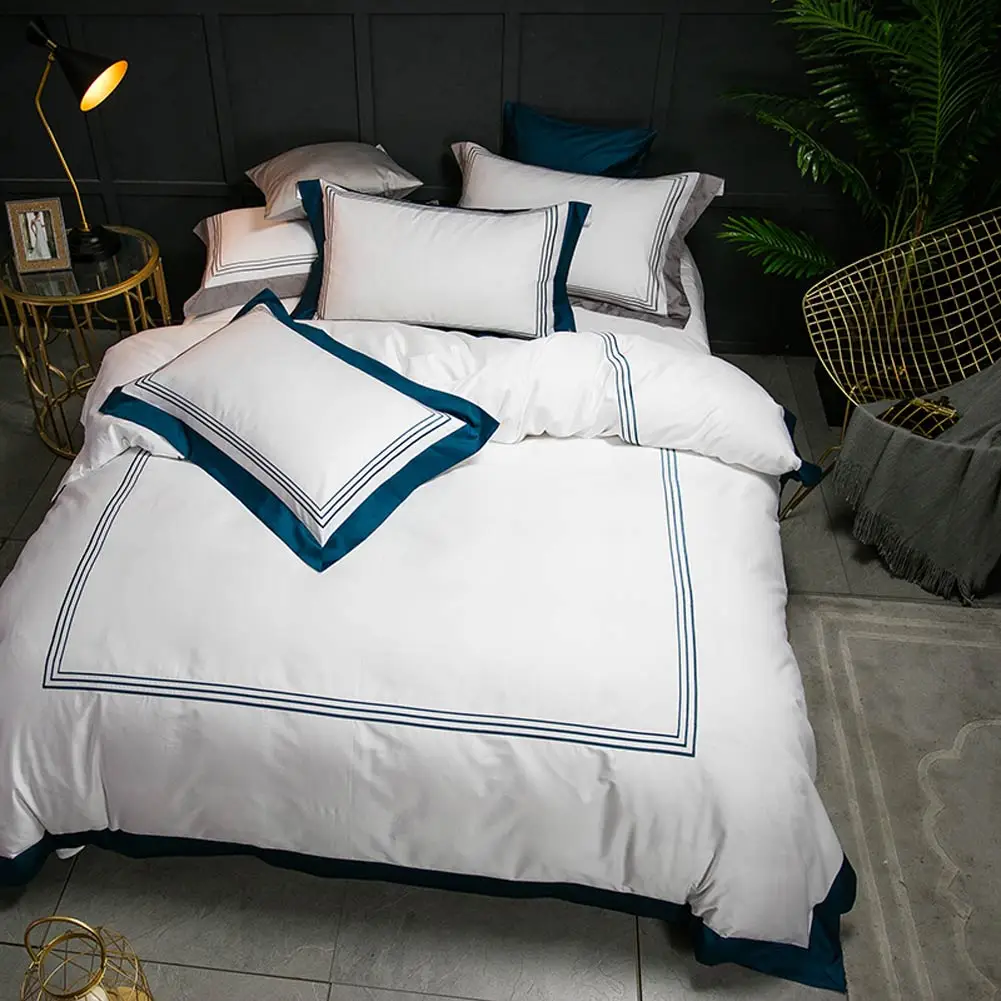 US $106.08 Svetanya Hotel Bedding Set White Cotton Linens Sheet Pillowcase Quilt Cover Sets Queen King Super King Size