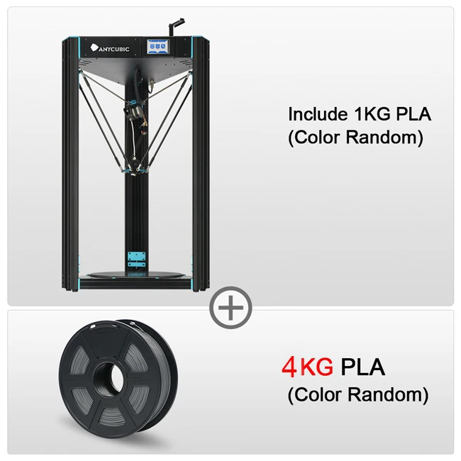 ANYCUBIC 3d принтер Хищник 370x370x455 мм самый большой Дельта шкив с автоматическим выравниванием большой 3D печати размера плюс Titan экструдер - Цвет: Predator Add 4KG
