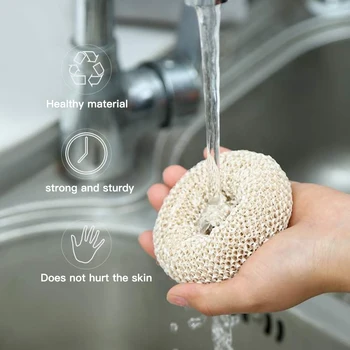 

6Pcs Nano fiber Ball Cleaning Ball Kitchen Dish Pot washing Tool Cleaning Brush Ball with Removable handle Dishwasher Wire Ball