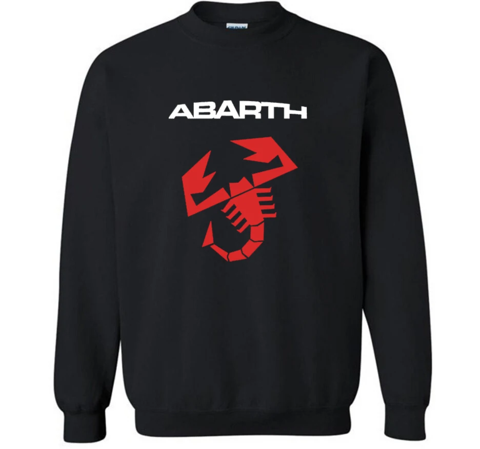 Новая мода хлопок мужские толстовки автомобиль ABARTH логотип печати флис o-образным вырезом пуловер толстовки в стиле хип-хоп Harajuku уличная мужская одежда