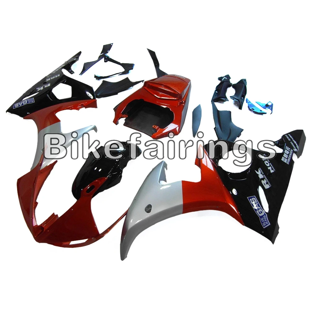 Впрыска полный комплект обтекателя Для Yamaha YZF-600 R6 2003 2004 2005 ABS пластиковый мотоциклетный кузов оранжевый белый с черными понижающими