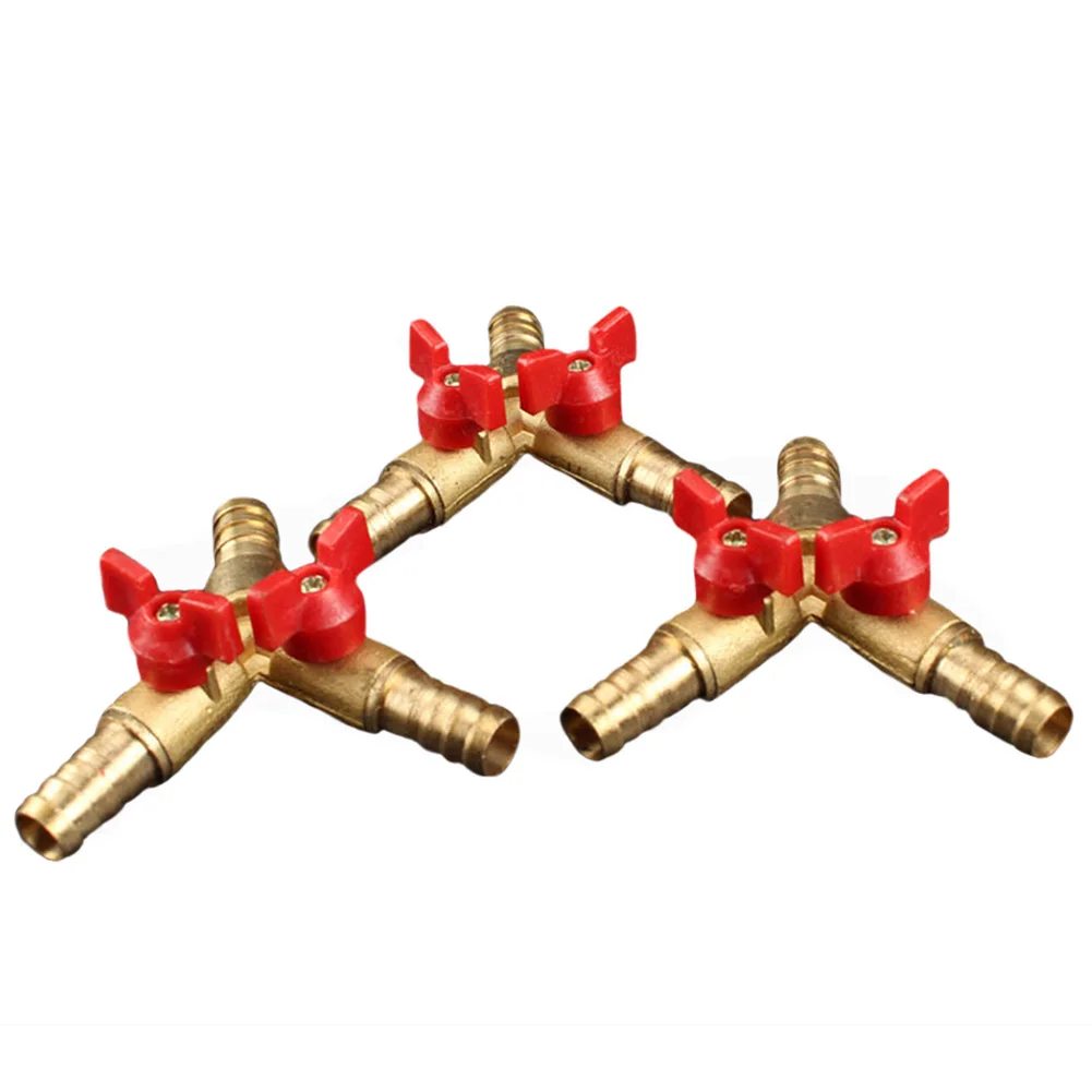 Home Practical Anti Corrosion Oxidization Proof Y Shaped 3 Way Ball Brass Leakproof Plumbing Hose Barb Gas Durable