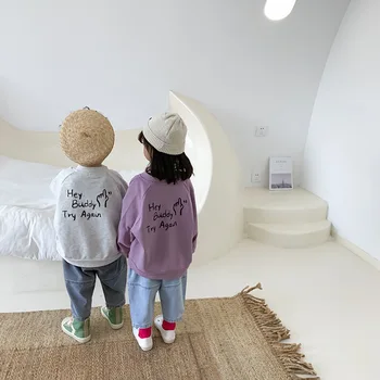 

Children 2020 Spring New Boys and Girls Cotton Long Sleeveletter Print Cartoon Coat Toddler Kids Cardigan Single Breasted Jacket