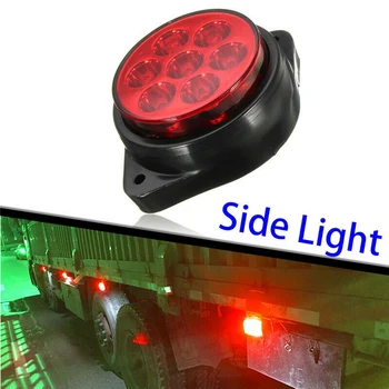 

New And High Quality RED 7 LED Round Side Marking Light Indicator Clearance Car Truck Trailer