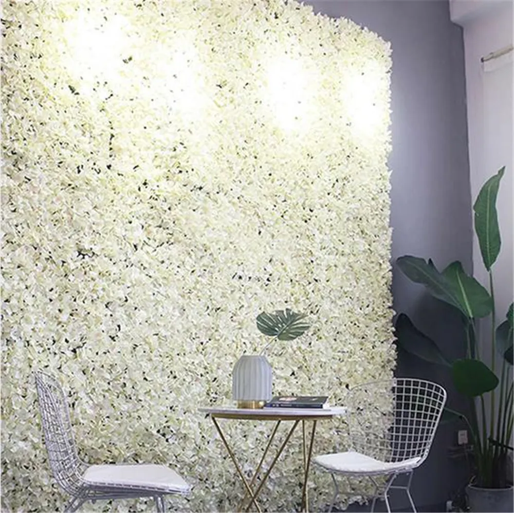 Artificial Fake Flower Hydrangea Wall Panel for Bouquet Wedding Party Home Decor