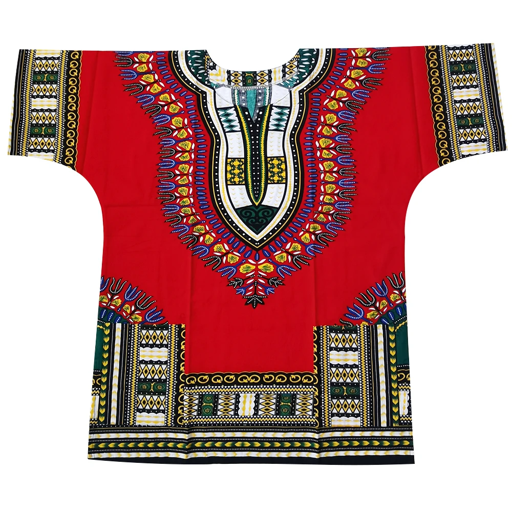 (Fast shipping) New fashion design african traditional printed 100% cotton Dashiki T-shirts for unisex (MADE IN THAILAND) african suit Africa Clothing
