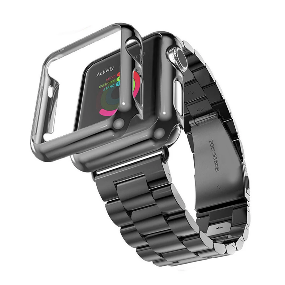 Ремешок из нержавеющей стали для Apple Watch band 42 мм 38 мм iwatch series 4 3 2 band 44 мм 40 мм браслет металлический ремень ремешок для часов чехол