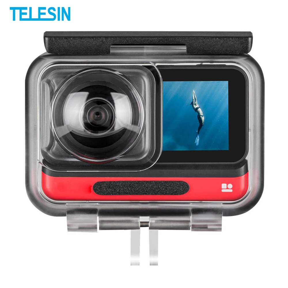 TELESIN Underwater Housing Waterproof Protective Case Cover for Insta360 ONE R 4K 360 Panoramic Edition Action Camera Accessorie
