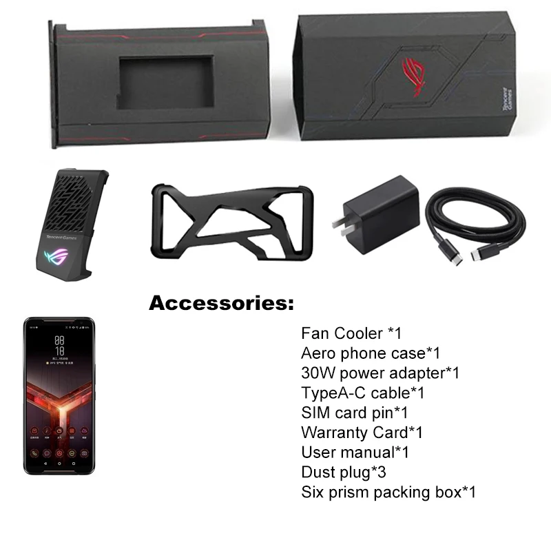 Asus ROG Phone II ZS660KL мобильный телефон 12 Гб ОЗУ 512 ПЗУ Snapdragon 855 + 6 59 &quotNFC Android9.0 2 игровой