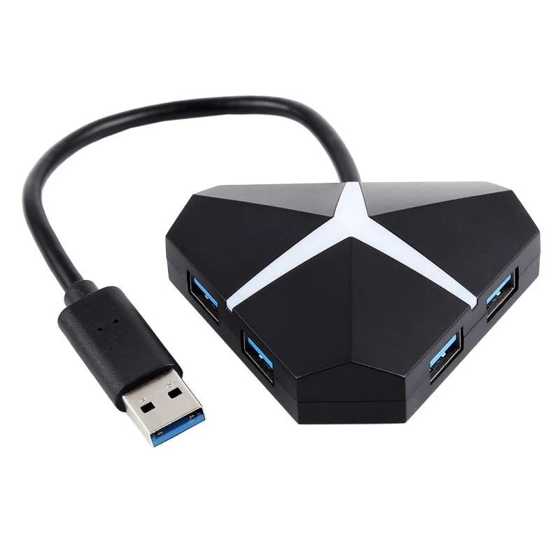 5 Гбит/с супер скорость 4 порта USB 3,0 концентратор адаптер кабель, около 20 см - Цвет: Black
