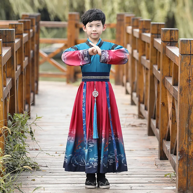 

Traditional Spring Autumn Kids Costume New Year Outfit for Boy Hanfu Dress Children Chinese Style Tang Suit