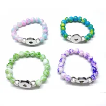 10 шт ювелирные изделия 18 мм браслет с защелкой эластичный регулировочный ручной работы цветная Резина бусины браслеты для женщин