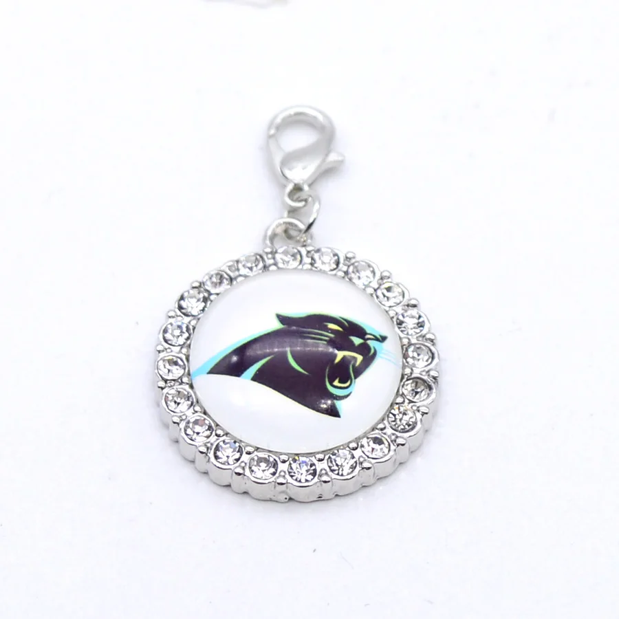 orange Серебряные подвески, стразы, подвески Carolina Panthers, подвески для браслета, ожерелья для женщин и мужчин, футбольные болельщики Paty Fashion - Окраска металла: orange