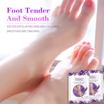 

EFERO 7Pair Lanvender Exfoliating Foot Mask for Legs Anti Crack Heel Softener for Feet Peeling Mask Foot Cream Peeling Foot Mask