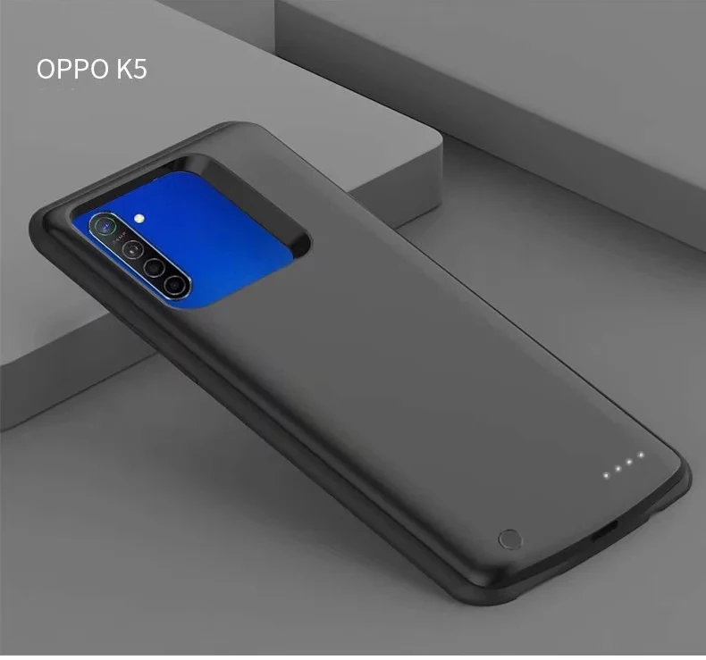 OPPO K5-Black Чехол для батареи Relme Q для OPPO K5 Relme X2 power чехол s тонкий силиконовый каркас противоударный резервный блок питания зарядное устройство чехол Funda - Цвет: OPPO K5-Black