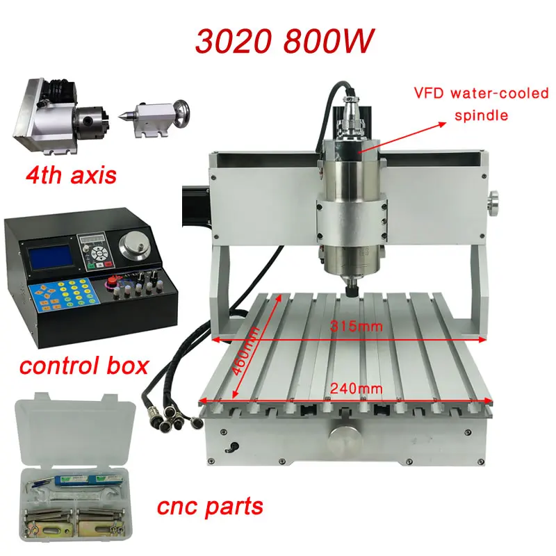 CNC 3020 800 Вт Гравировальный фрезерный станок для DIY рабочего дерева PCB металла 3 оси 4 оси мини фрезерный станок с ЧПУ параллельный порт Mach3 управления