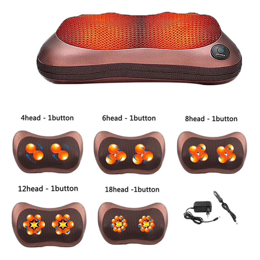 Electric Shoulder Leg Arm Shiatsu Neck Massager Pillow with Heat Deep Tissue