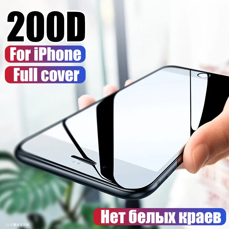 200D Full Cover Glass For iPhone 11 Pro Max Tempered Glass X XS Max XR Screen Protector Glass For iPhone 6 6s 7 8 Plus X Film