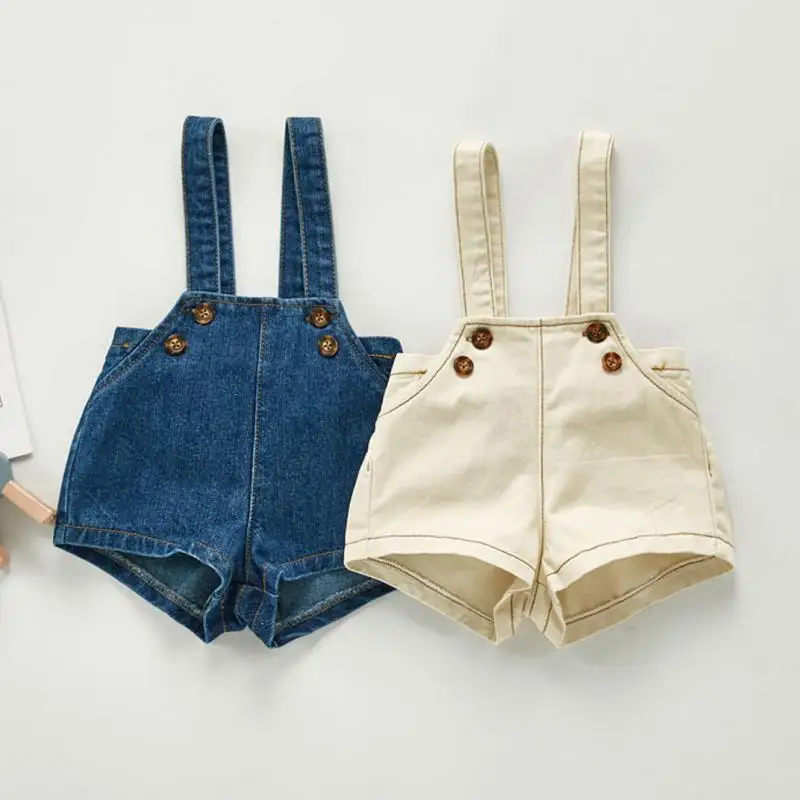 Newborn Spring Autumn Baby Overalls Boys Girls Denim Overalls Kids Jumpsuit Children Denim Shorts