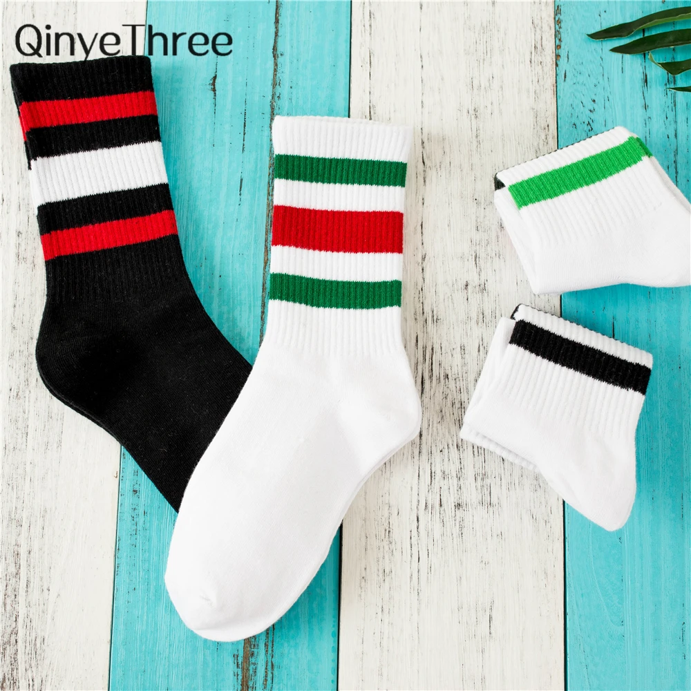 Новые женские хлопковые носки без пятки в разноцветную полоску в стиле ретро, модные рождественские Повседневные носки Harajuku в корейском японском школьном стиле