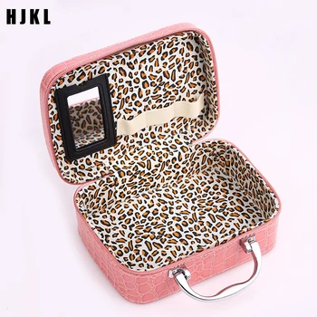 

WomenTravel make-up box Beauticians Cosmetic Cases Travel Handbags Pu Leather Organizer Makeup Bag Wash Bags Make Up Elegant Cos