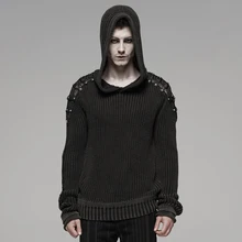 Панк рейв мужские панк Рок черные свитера deadent стимпанк Ретро дизайн свитер мужские модные уличные пуловеры