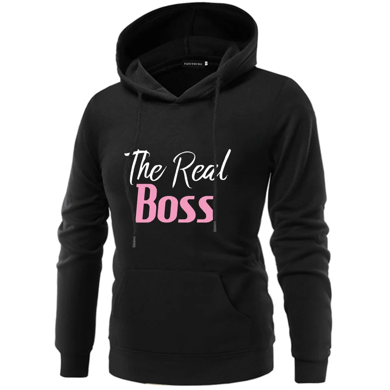 The Boss настоящий босс пара толстовки Chritsmas для женщин мужчин влюбленных Толстовка влюбленных пары толстовки Sudaderas de mujer