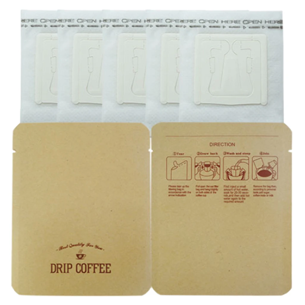 100 Pieces Hanging Ear Drip Coffee Filter Paper Bag Eco-friendly Drip Type