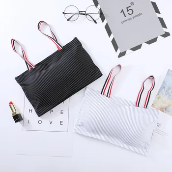 

Striped ribbon, worded girth, breast wipe, piece of ice silk, seamless, beautiful back, chest wrap, anti-smoothing and bottom