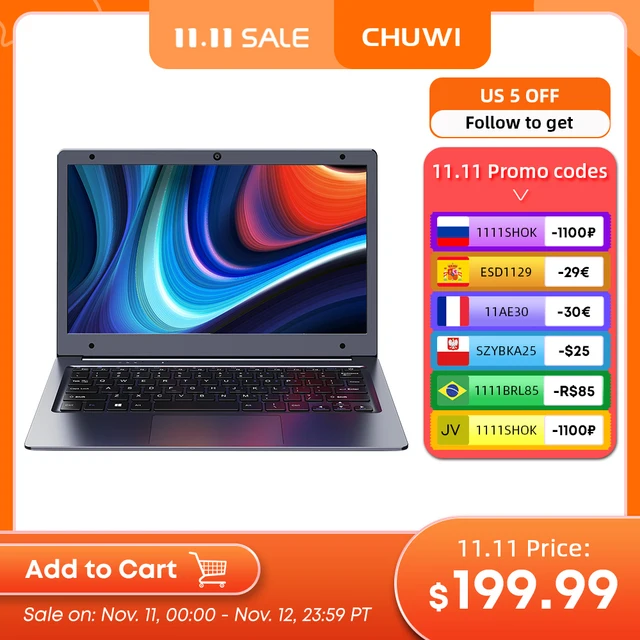 Laptop CHUWI HeroBook Air 11.6  inch LCD IPS Screen Intel Celeron N4020 CPU 4GB RAM 128GB SSD Windows 10 Ultra Thin Notebook 1