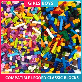 Juguetes de plástico ABS para niños y niñas, 1000 Uds., 500 Uds., regalos educativos, Bloques de construcción de ciudad clásico a granel