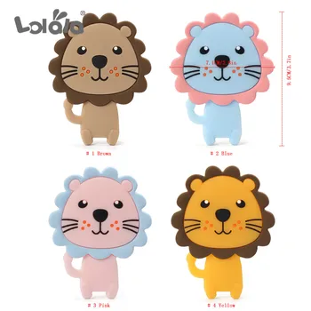 

Baby Teether Toys Safe BPA Free Toddle lion Teething Ring Silicone Chew Dental Care Toothbrush Nursing Beads Gift For Infant 1pc
