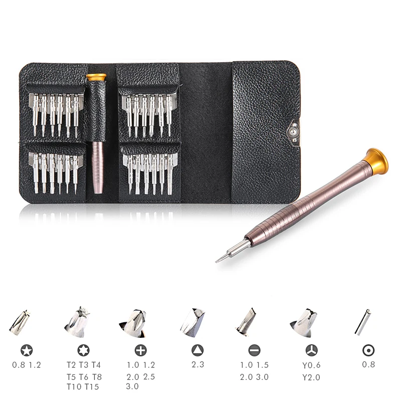 

New 25 in 1 One Set Precision Screwdriver Portable Wallet Pocket Convenient Repair Tools for Electronics PC Laptop