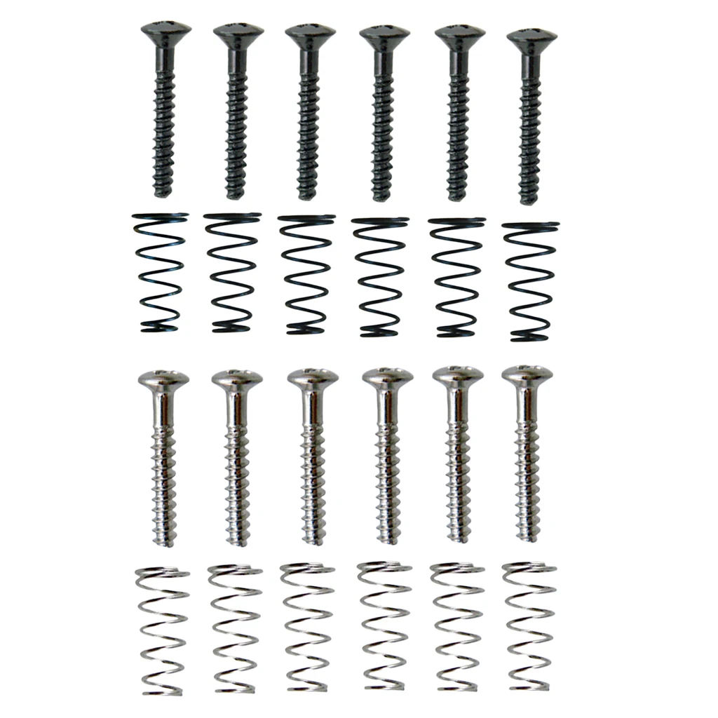 6 Pieces Electric Guitar Single Coil Pickup Screws+Springs Set