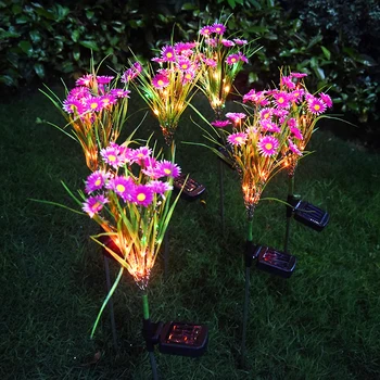 

1Pc Solar Chrysanthemum Branch Light Waterproof Warm White LED Landscape Lamp Courtyard Path Lighting Decoration NEW