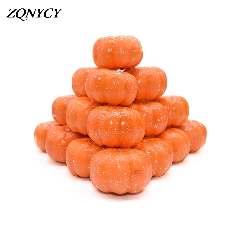 25pcs 35mm Mini Pumpkins Artificial Foam Halloween Party Pumpkin Home Garden Decoration Thanks Giving Day Nursery Party Ornament