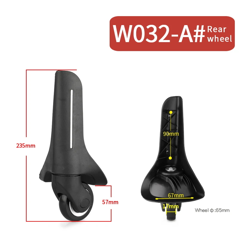 W032-A Rear FANFU lockbox чемодан багажные аксессуары роликовые ролики ремонт ручной Спиннер ролики колеса запчасти тележки резиновое колесико для тележки - Цвет: W032-A Rear