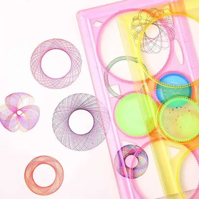 Painting Multi-function Interesting Puzzle Spirograph Children Drawing Plastic Ruler Improve Start Work Ability Kids Art Craft 3