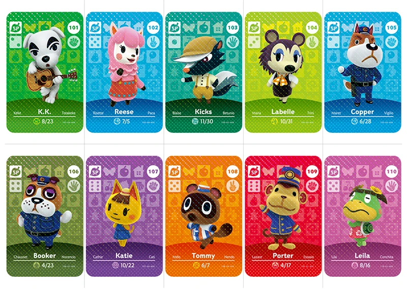 5 шт./лот бесплатная доставка карты для животных 400 стилей marshal NFC Amiibo nintendo switch NS